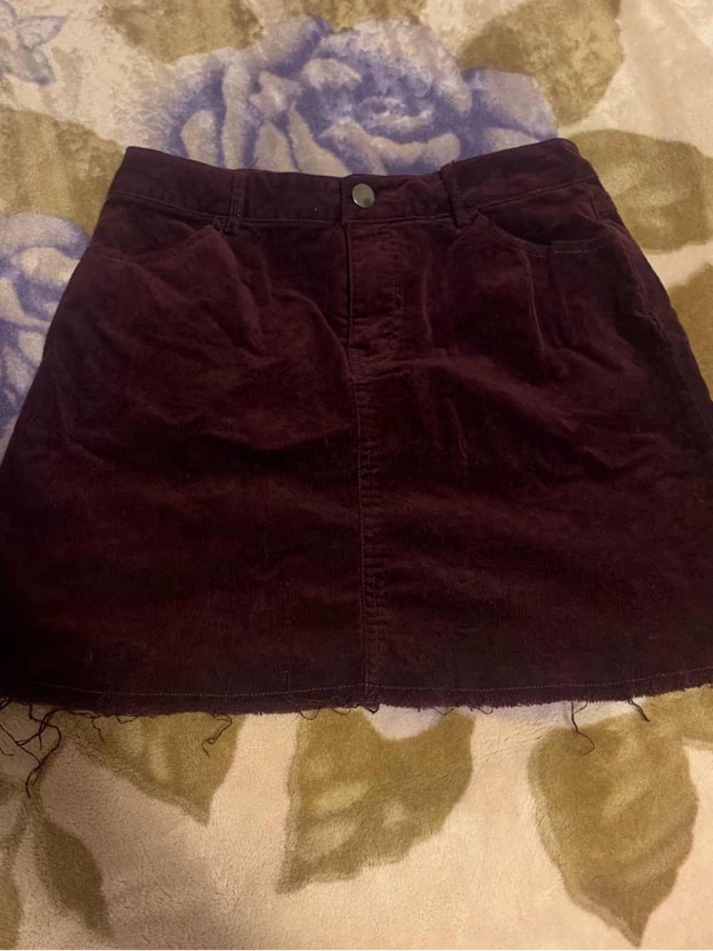 Forever 21 Burgundy Corduroy Mini Skirt
